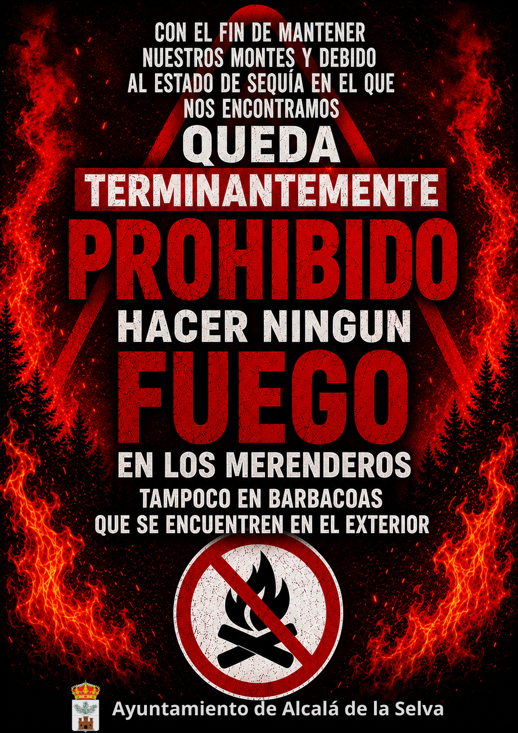 Prohibición uso fuego TAMPOCO BBC con escudo
